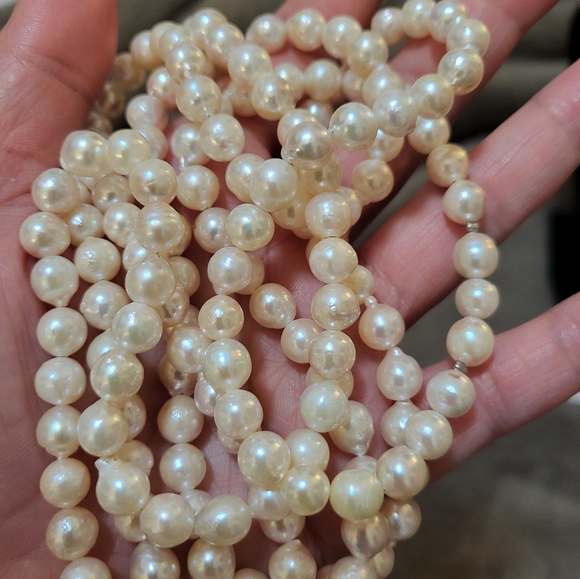 AKOYA PEARL LONG NECKLACE [7MM] - Picture 10 of 11